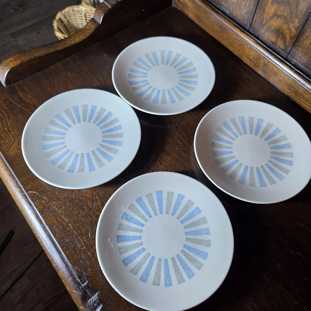 Homer Laughlin Blue and White Dinnerware Set